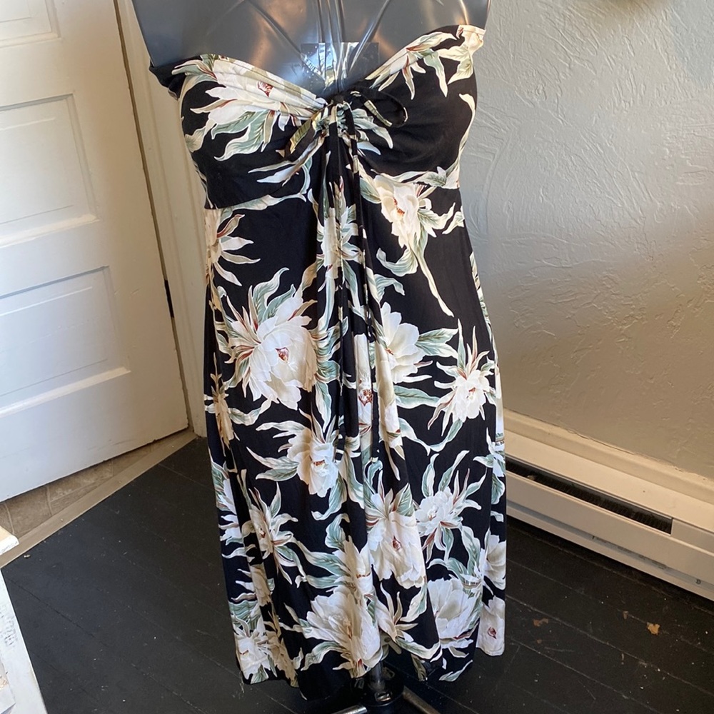 Floral Black High Low Dress